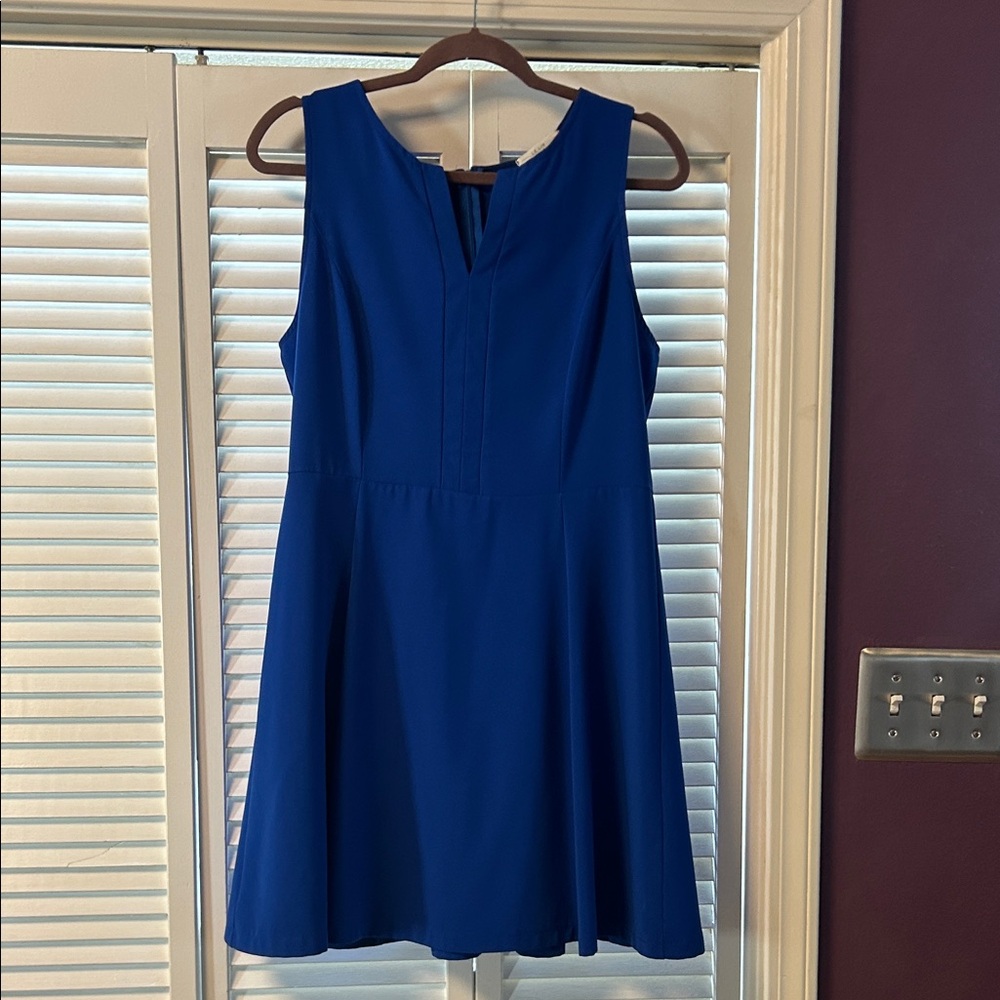 Le Lis Sleeveless Cobalt Blue Fit-and-Flare Mini Dress